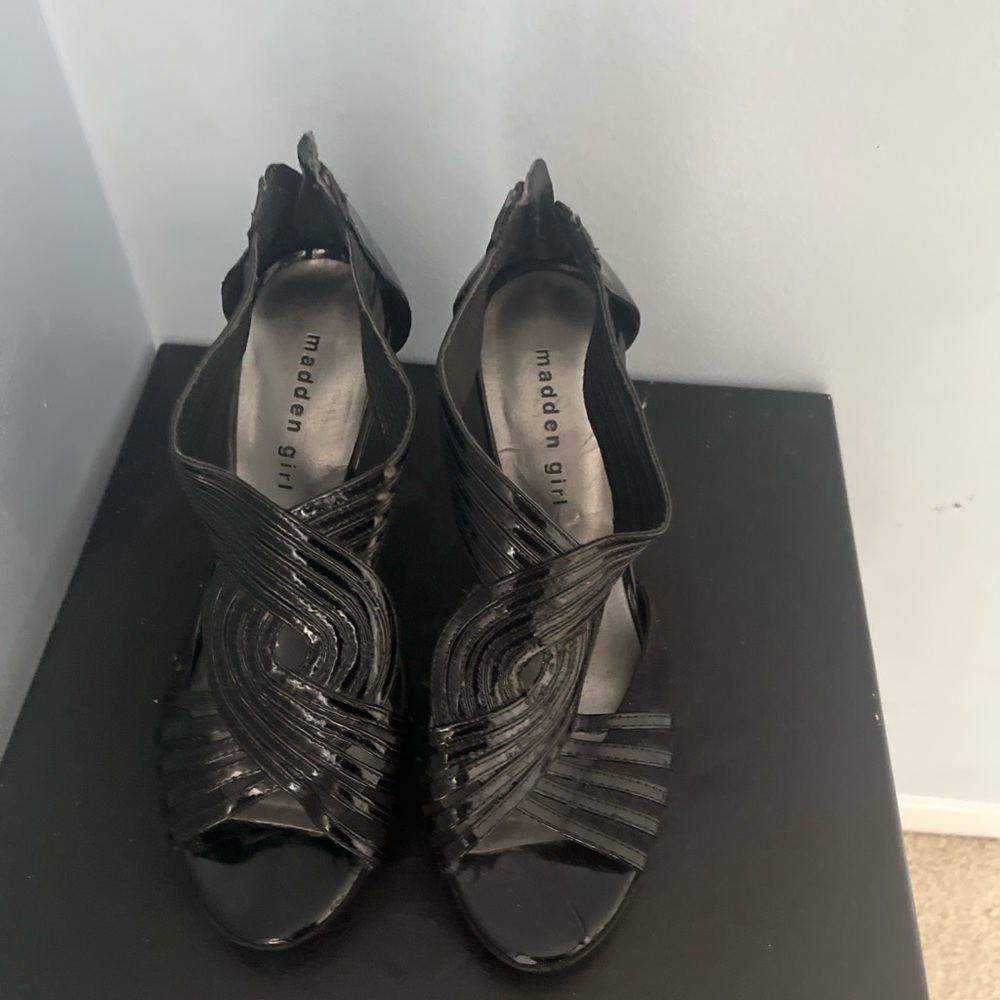 Madden Girl Black Strappy Heels